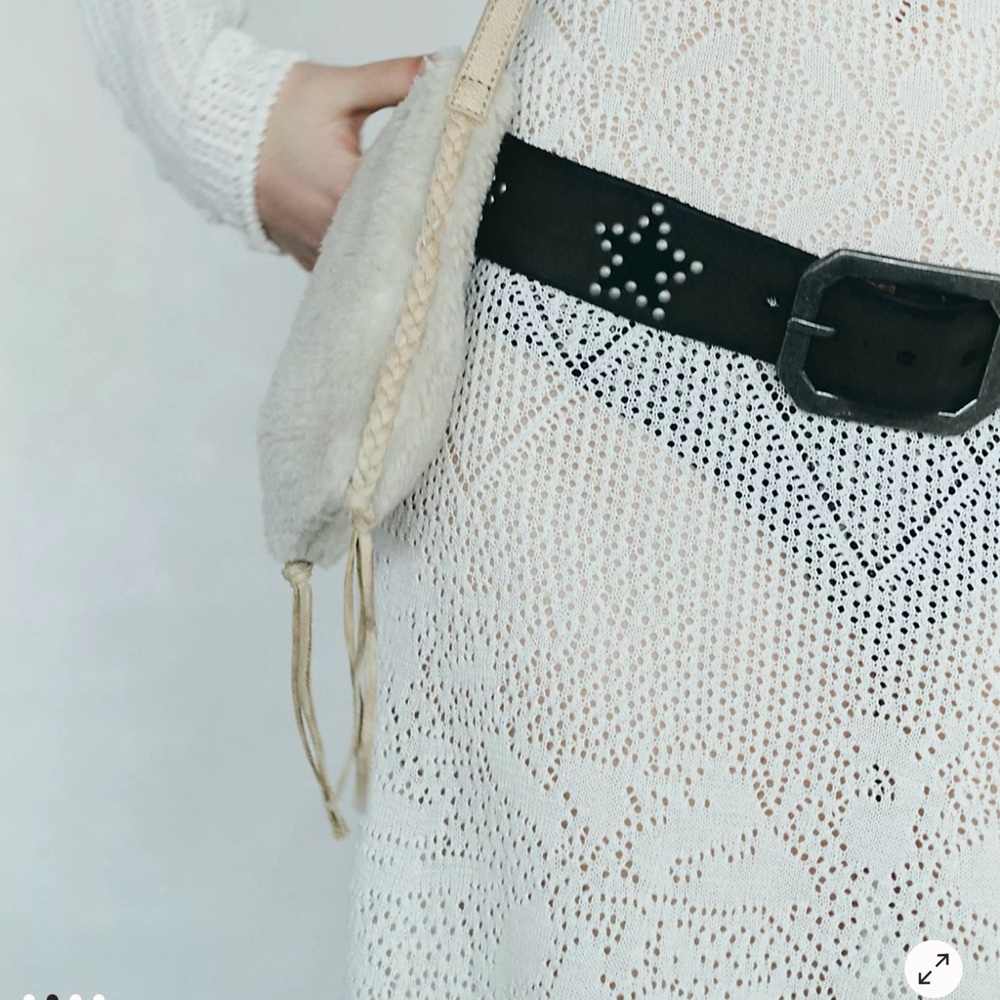 FP Black Leather Belt ~Metal Buckle & studded stars